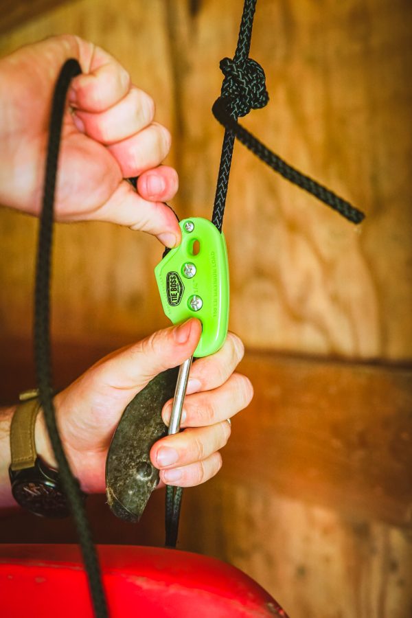 1/4 inch (6,35mm) TIE BOSS with 3m rope (Green) - Image 3