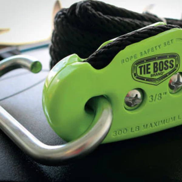 1/4 inch (6,35mm) TIE BOSS with 3m rope (Green) - Image 2